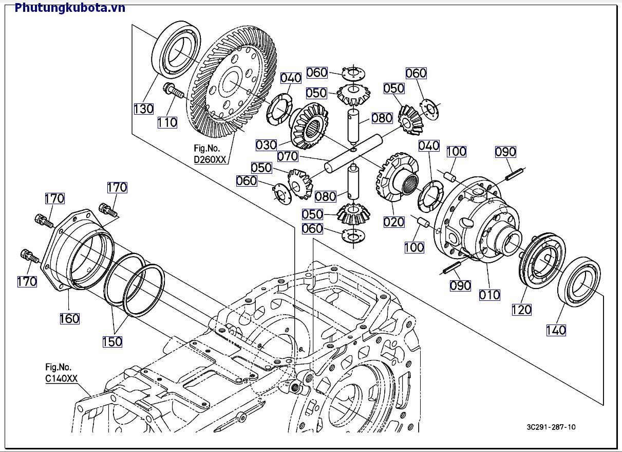 Bộ vi sai sau mới 10001 -.49999